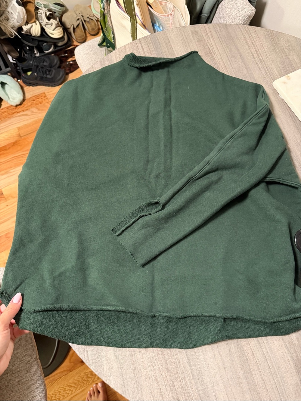 Frank & Eileen Forest Green Cotton Fleece Mock Neck Sweatshirt & Sweatpants Set